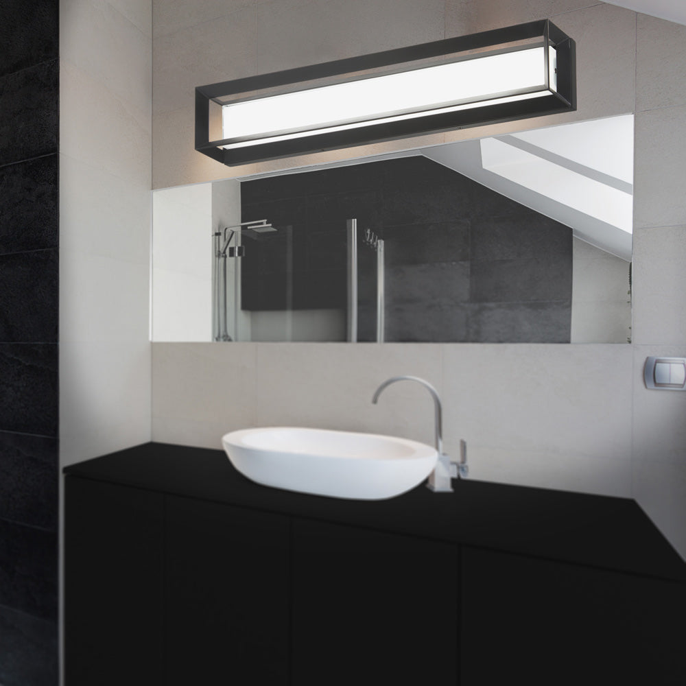 Averton LED Bath Wall Light in bathroom.