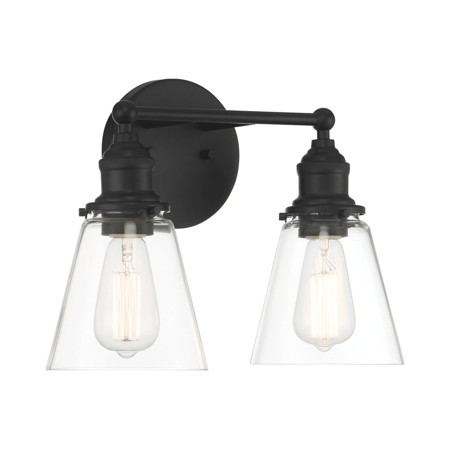 Barwell Bath Vanity Light in Coal Black (2-Light).