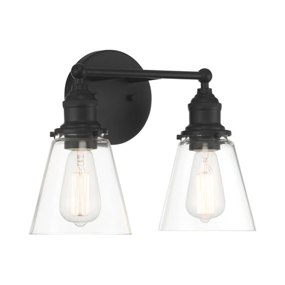 Barwell Bath Vanity Light in Coal Black (2-Light).