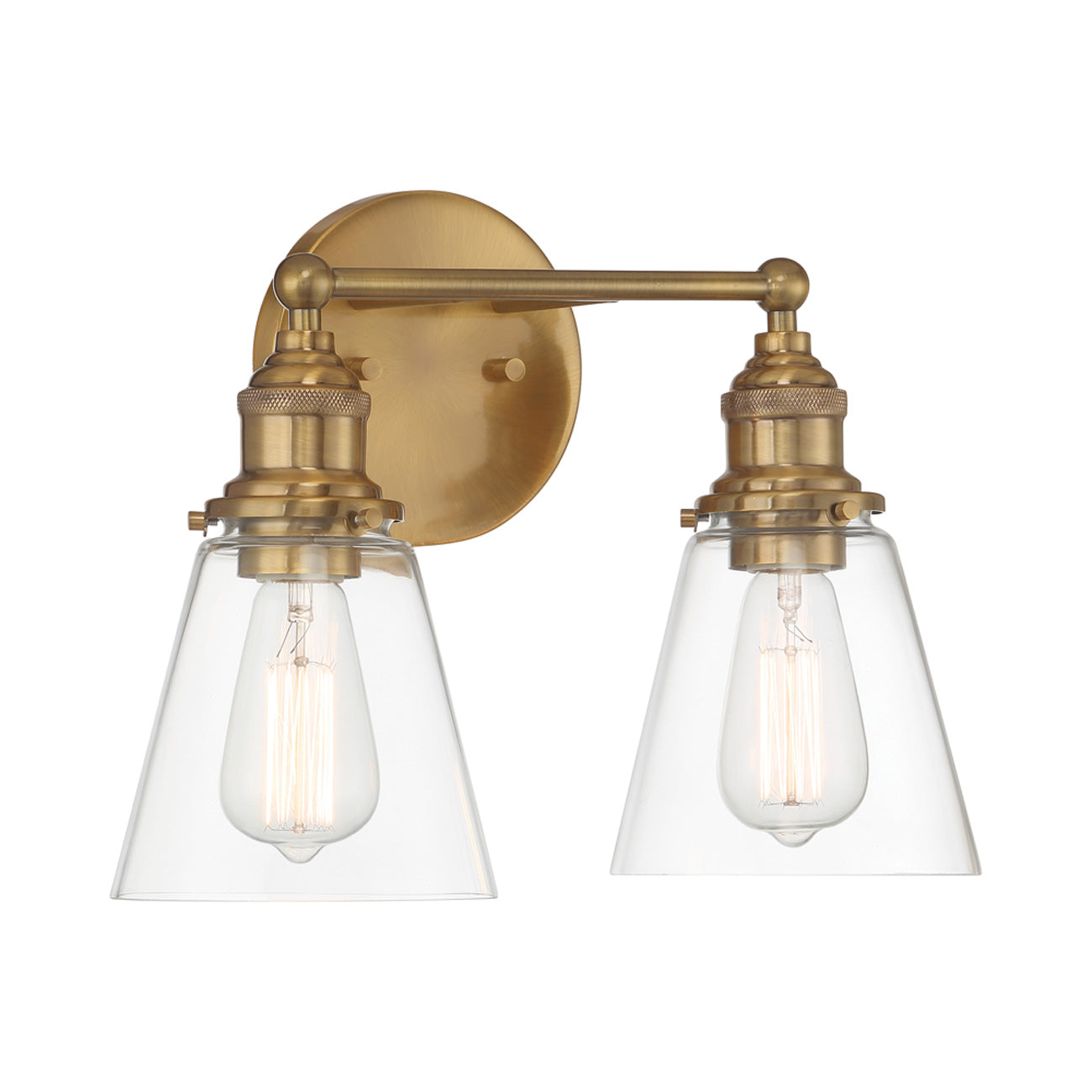 Barwell Bath Vanity Light in Oxidized Aged Brass (2-Light).