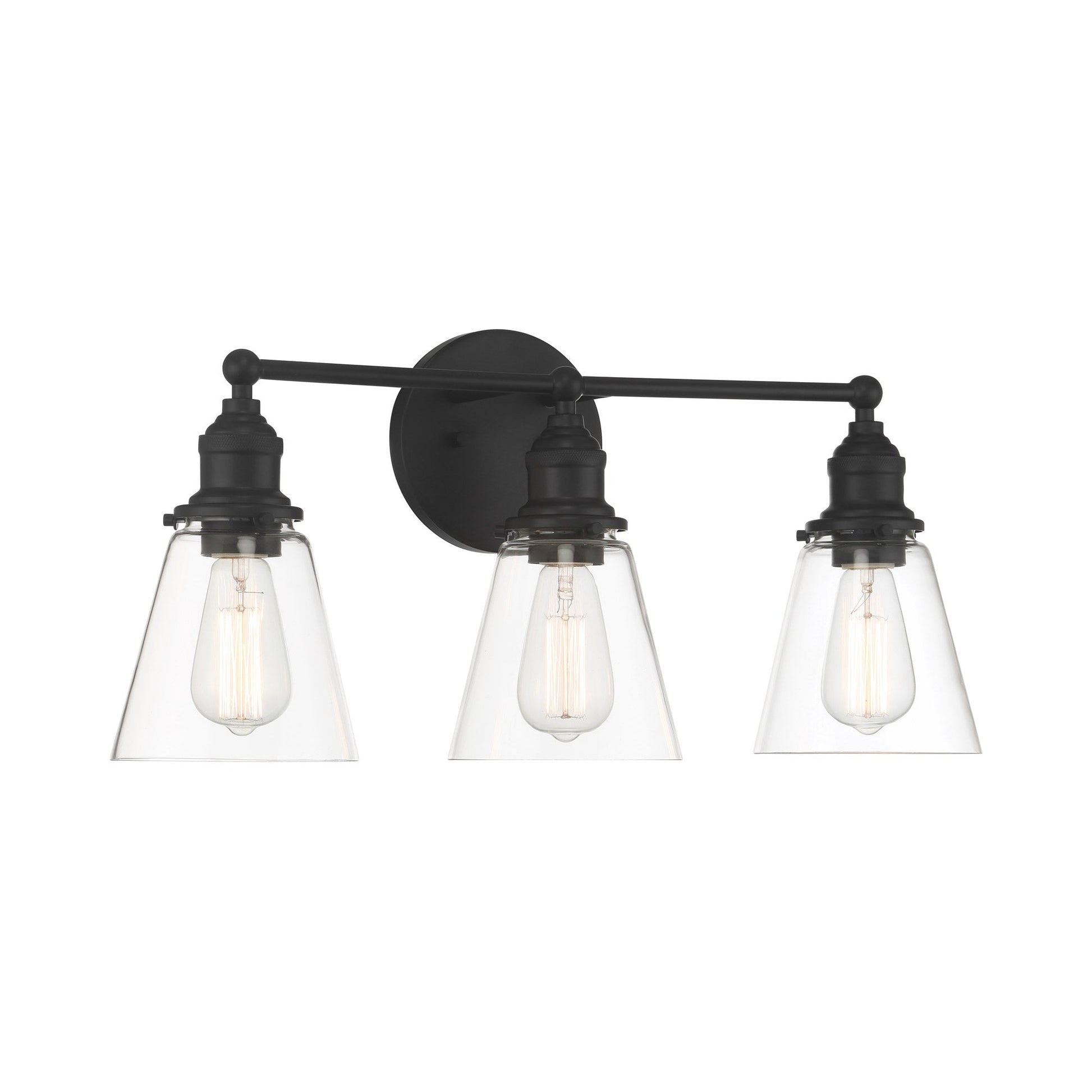 Barwell Bath Vanity Light in Coal Black (3-Light).