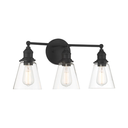 Barwell Bath Vanity Light in Coal Black (3-Light).