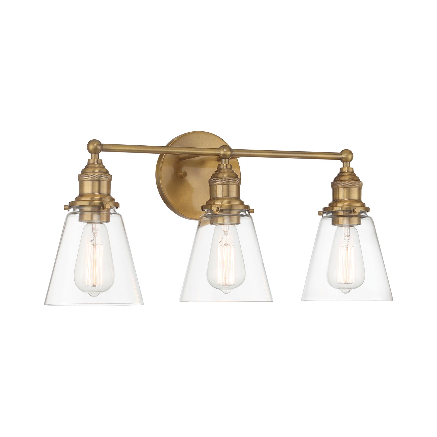 Barwell Bath Vanity Light in Oxidized Aged Brass (3-Light).