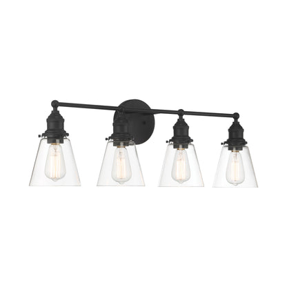 Barwell Bath Vanity Light in Coal Black (4-Light).
