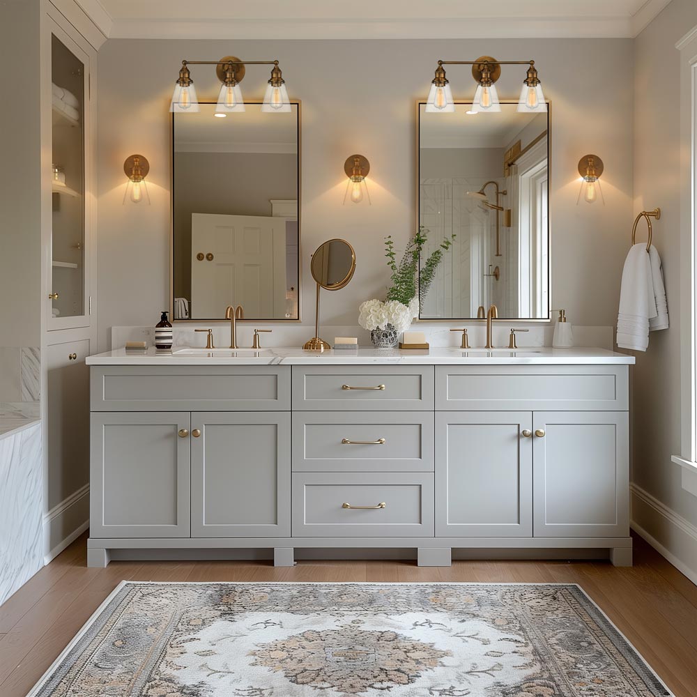 Barwell Bath Vanity Light in bathroom.