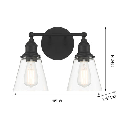 Barwell Bath Vanity Light - line drawing.