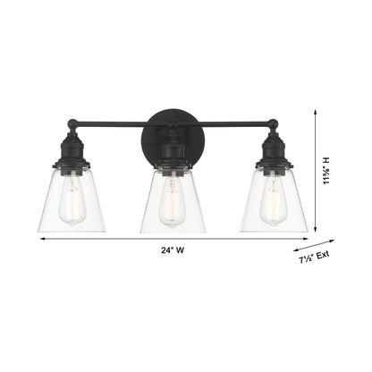 Barwell Bath Vanity Light - line drawing.