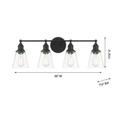 Barwell Bath Vanity Light - line drawing.