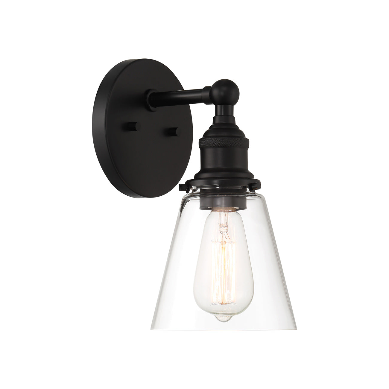 Barwell Wall Light in Coal Black (6-Inch).