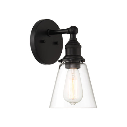 Barwell Wall Light in Coal Black (6-Inch).