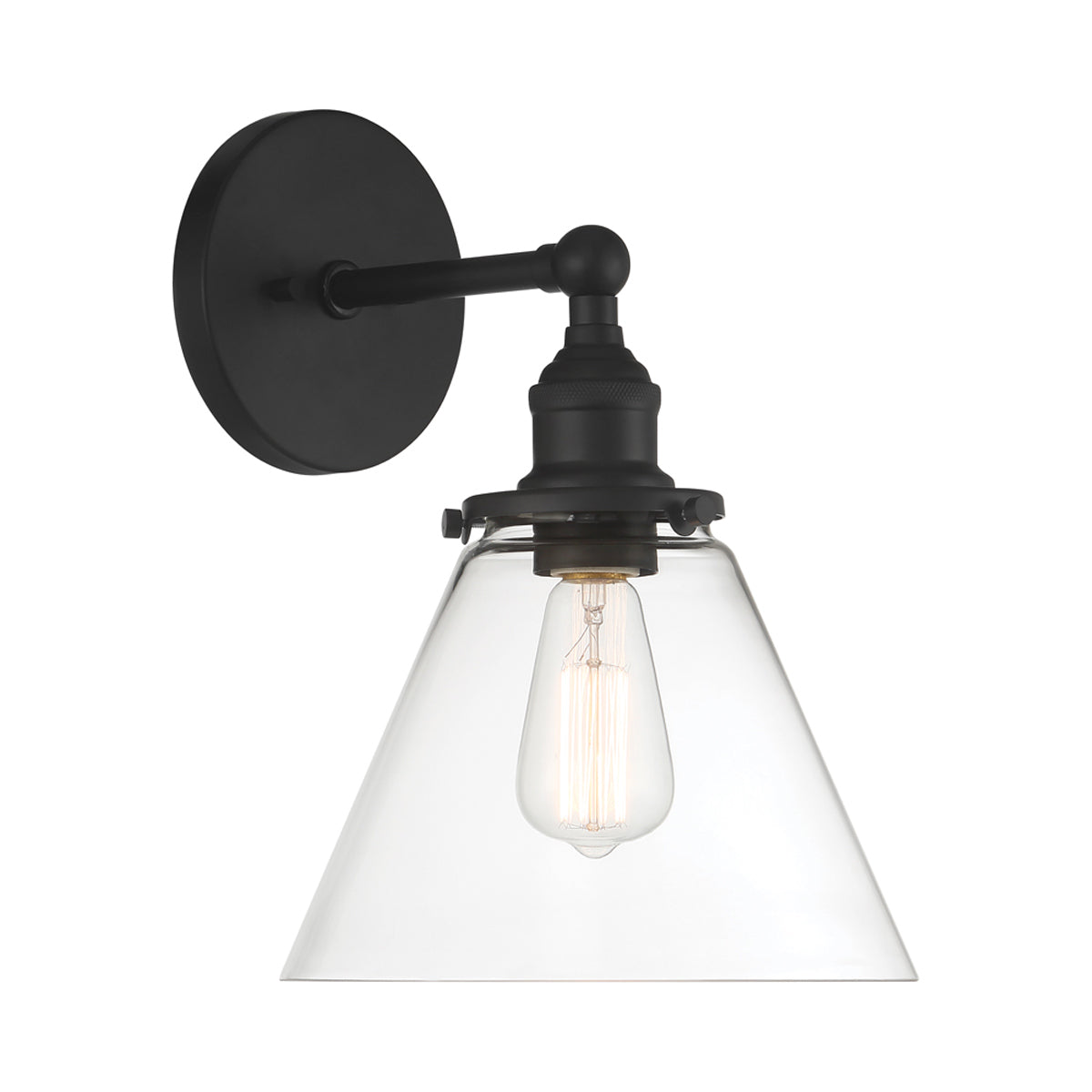 Barwell Wall Light in Coal Black (10-Inch).