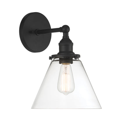 Barwell Wall Light in Coal Black (10-Inch).