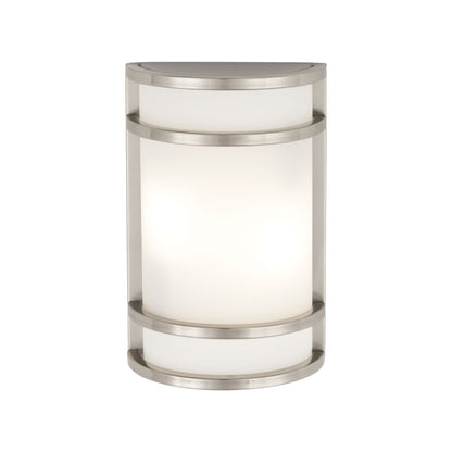 Bay View Outdoor Wall Light in Brushed Stainless Steel (12.25-Inch).