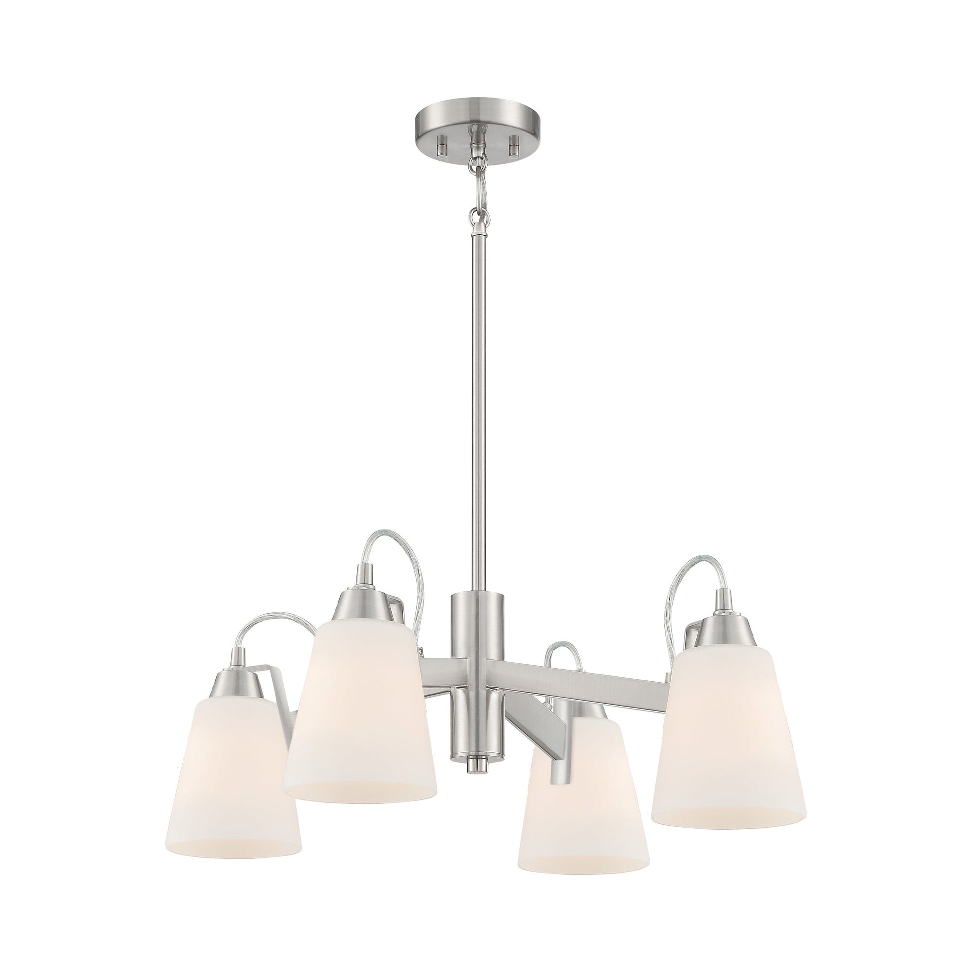 Beckonridge Chandelier in Brushed Nickel (4-Light).