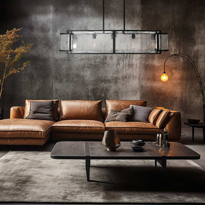 Bella Collina Linear Pendant Light in living room.