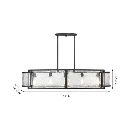 Bella Collina Linear Pendant Light - line drawing.