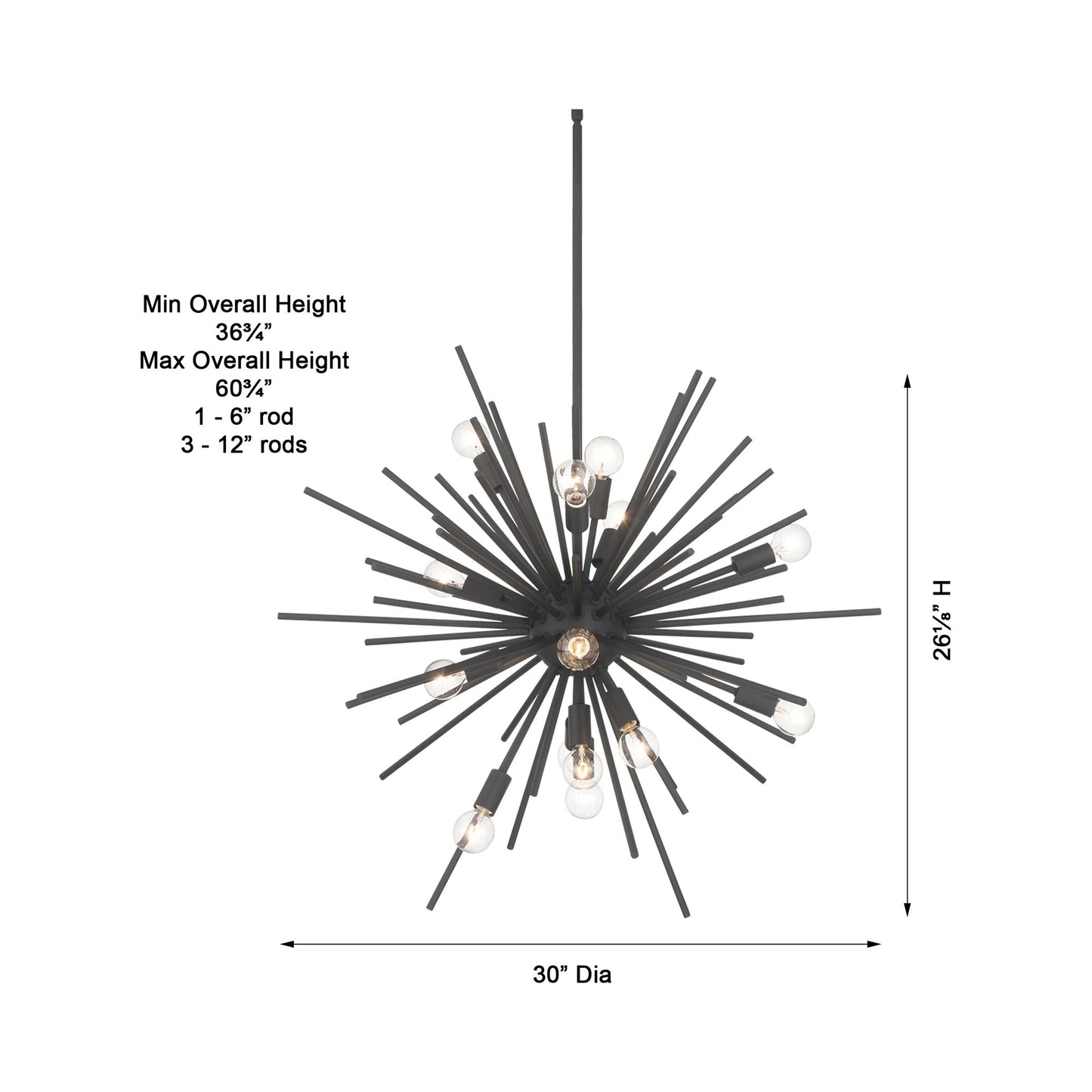 Bessel Pendant Light - line drawing.