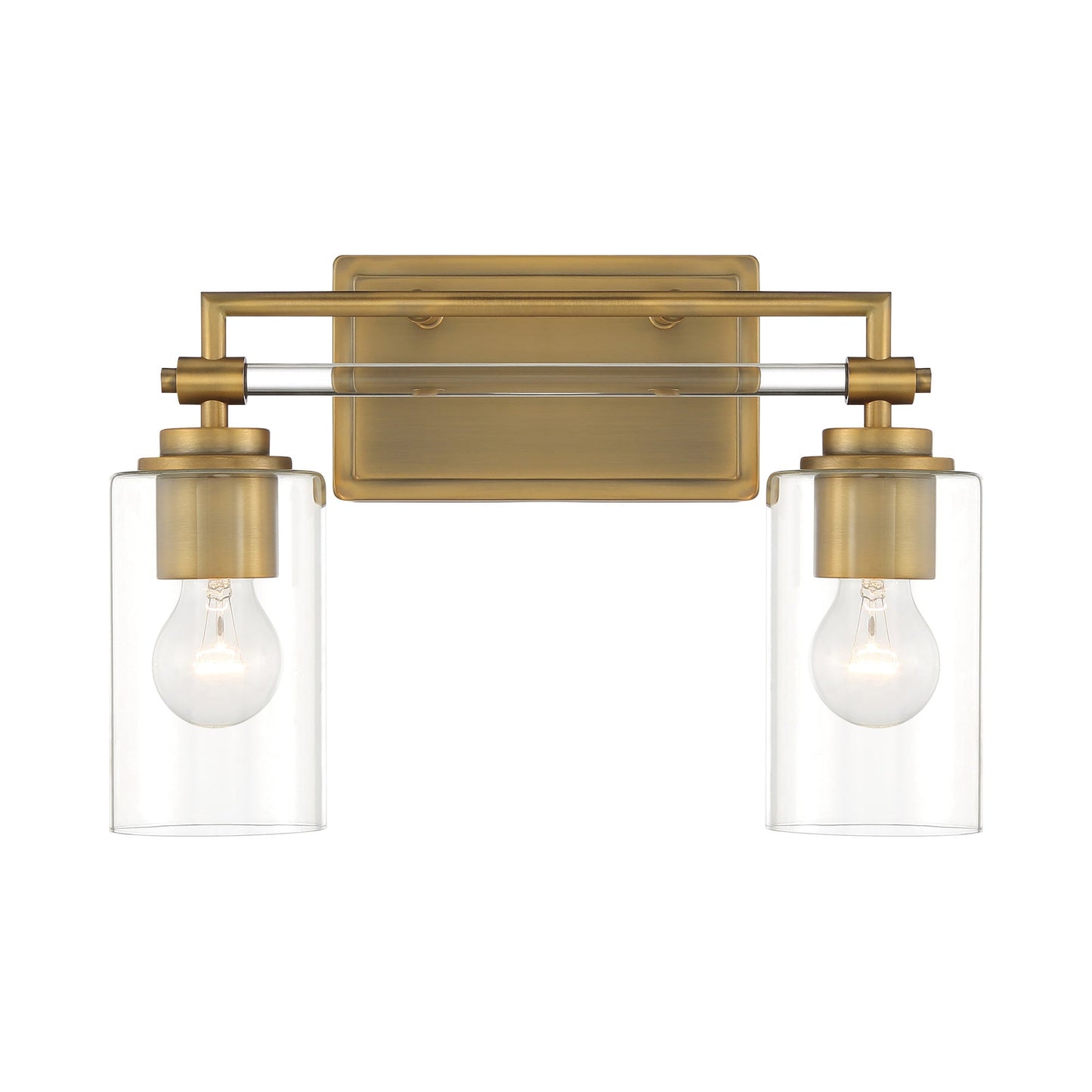 Binsly Bath Vanity Light in Aged Brass (2-Light).