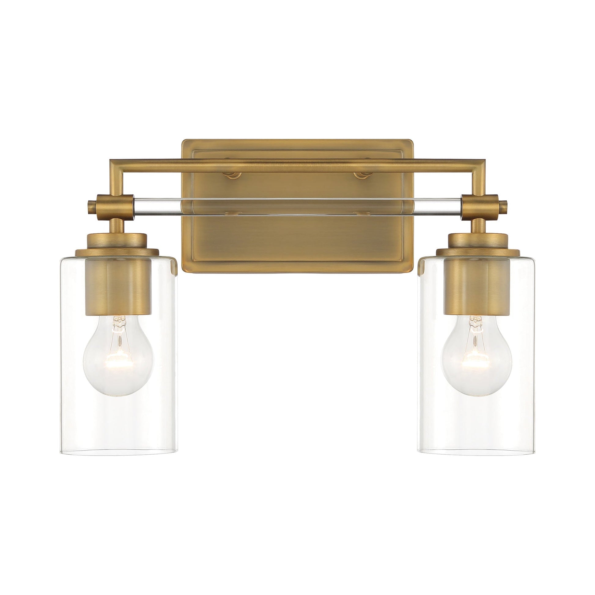 Binsly Bath Vanity Light in Aged Brass (2-Light).