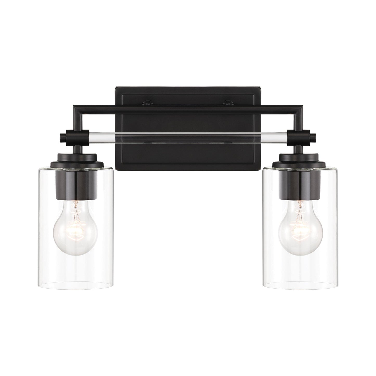 Binsly Bath Vanity Light in Coal Black (2-Light).
