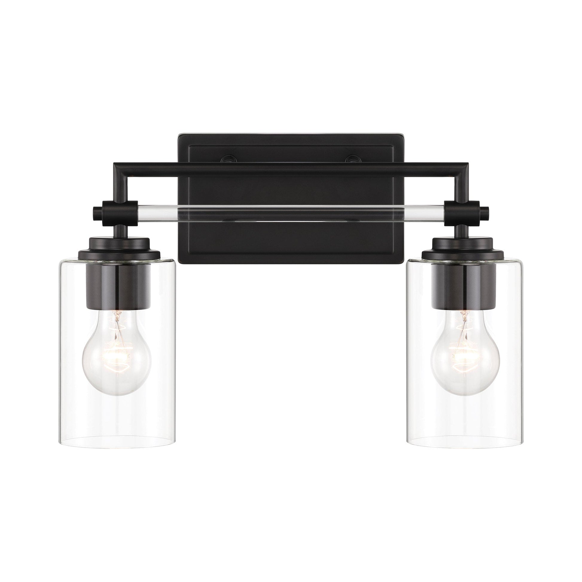 Binsly Bath Vanity Light in Coal Black (2-Light).