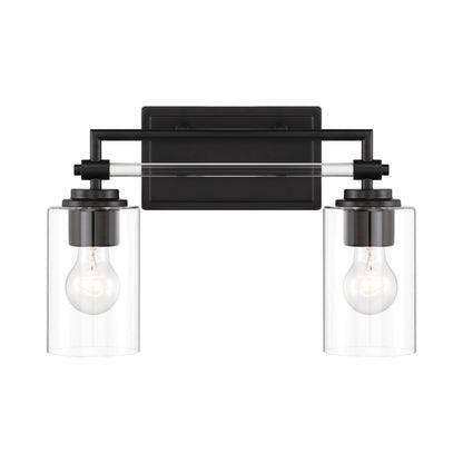 Binsly Bath Vanity Light in Coal Black (2-Light).