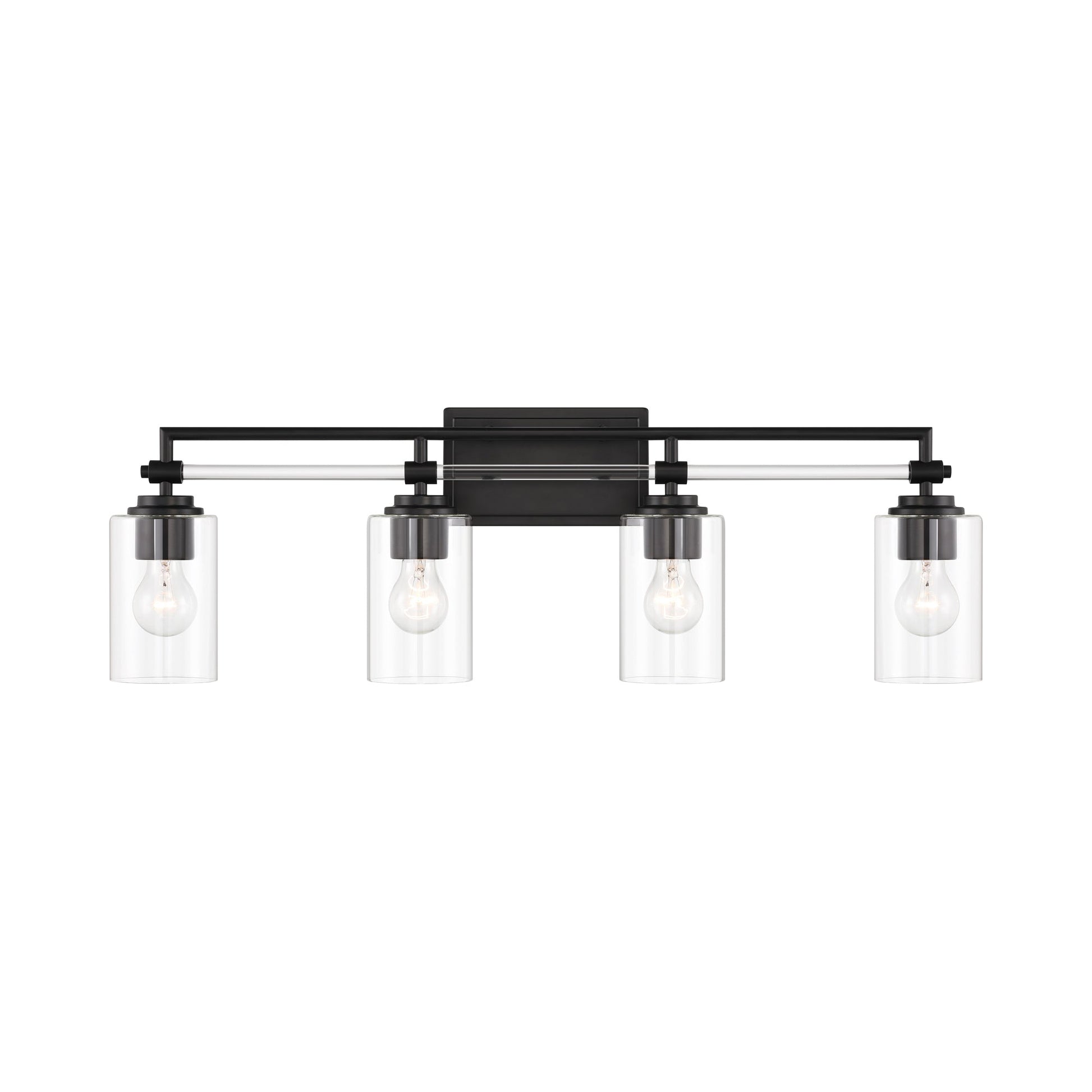 Binsly Bath Vanity Light in Coal Black (4-Light).