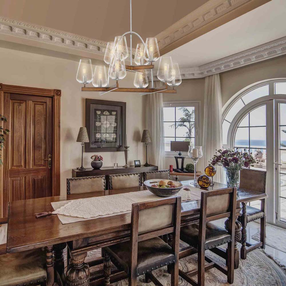 Birnamwood Chandelier in dining room.