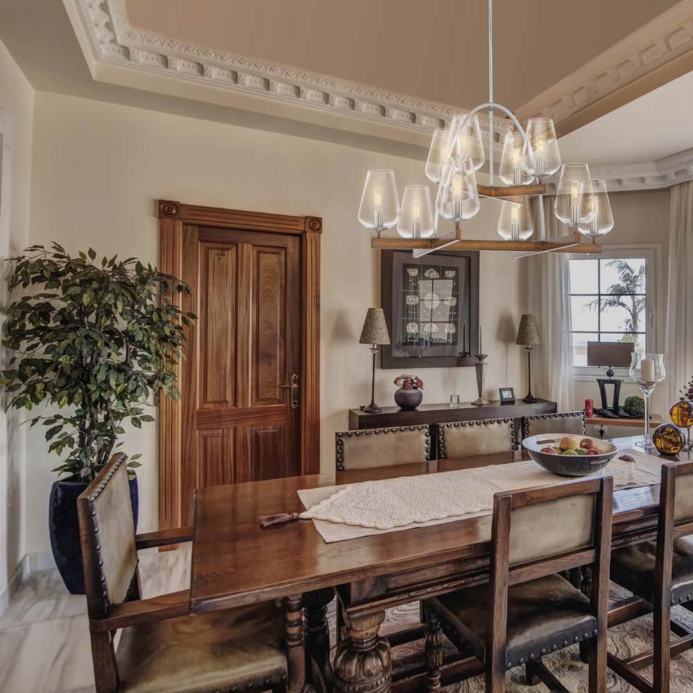 Birnamwood Chandelier in dining room.