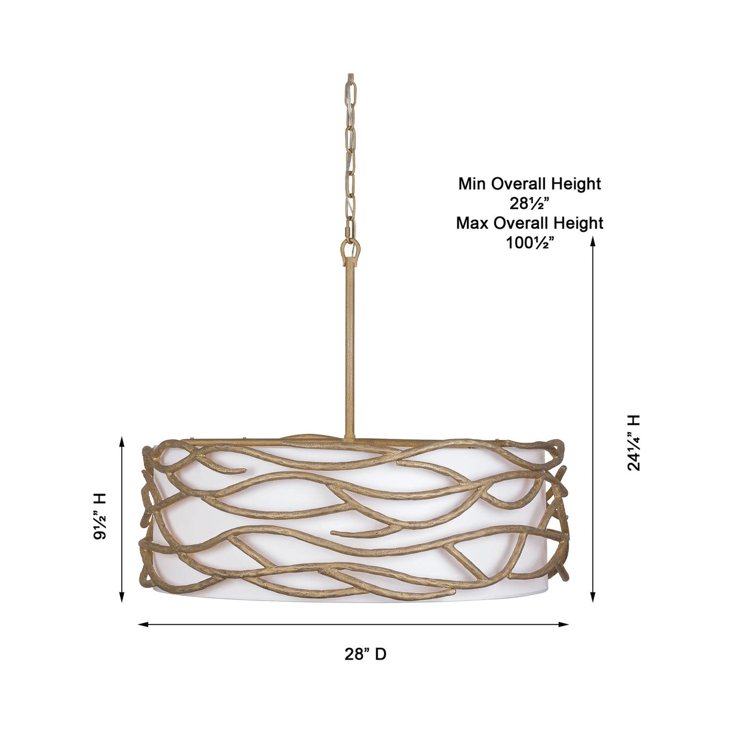 Branch Reality Pendant Light - line drawing.