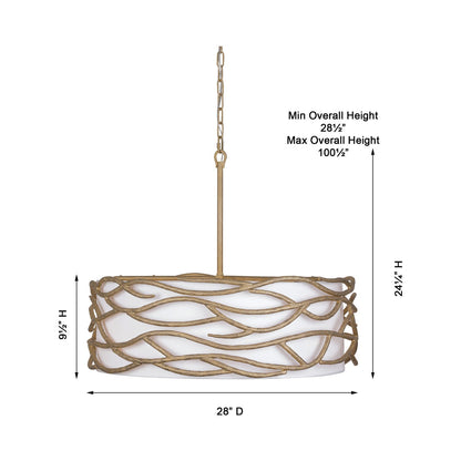 Branch Reality Pendant Light - line drawing.