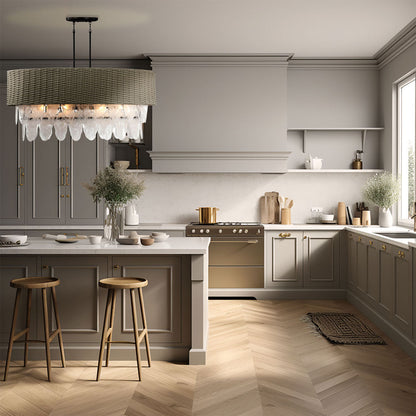 Breakers Isle Linear Pendant Light in dining room.