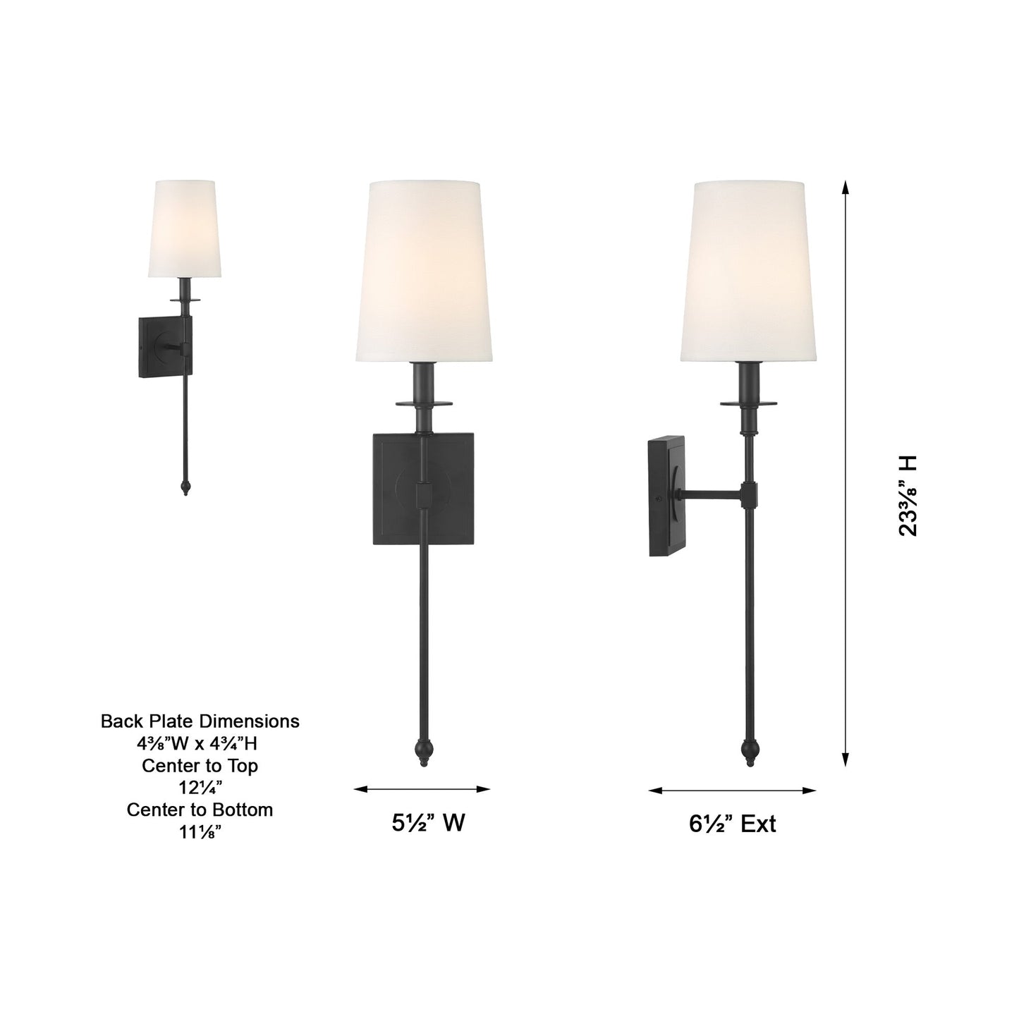 Calera Wall Light - line drawing.