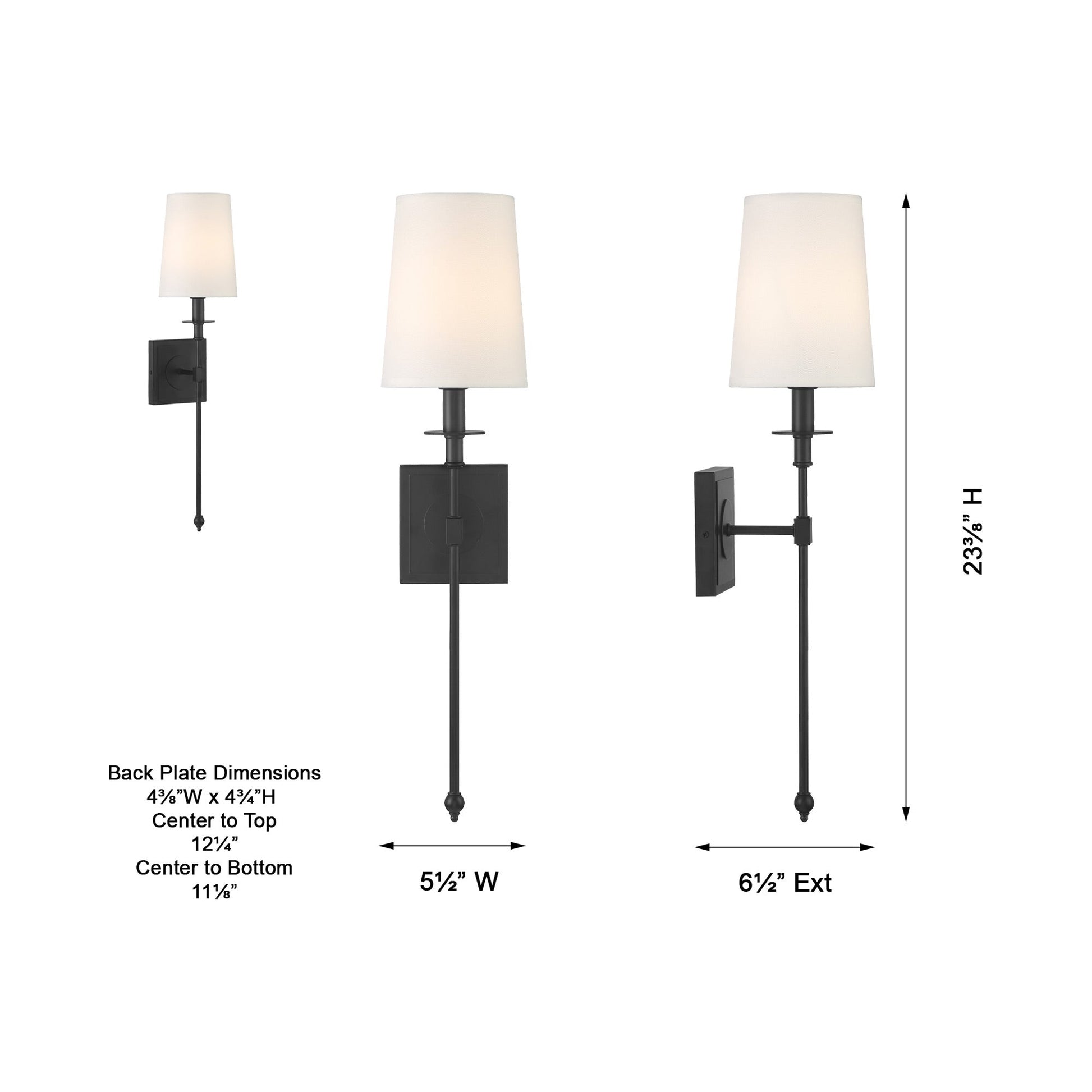 Calera Wall Light - line drawing.