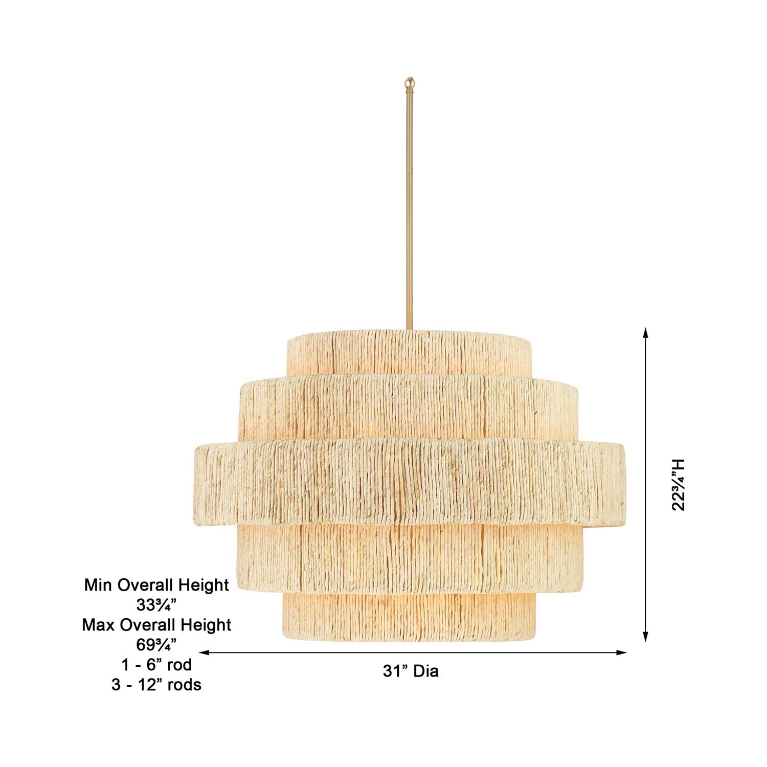 Caviana 1226 Pendant Light - line drawing.