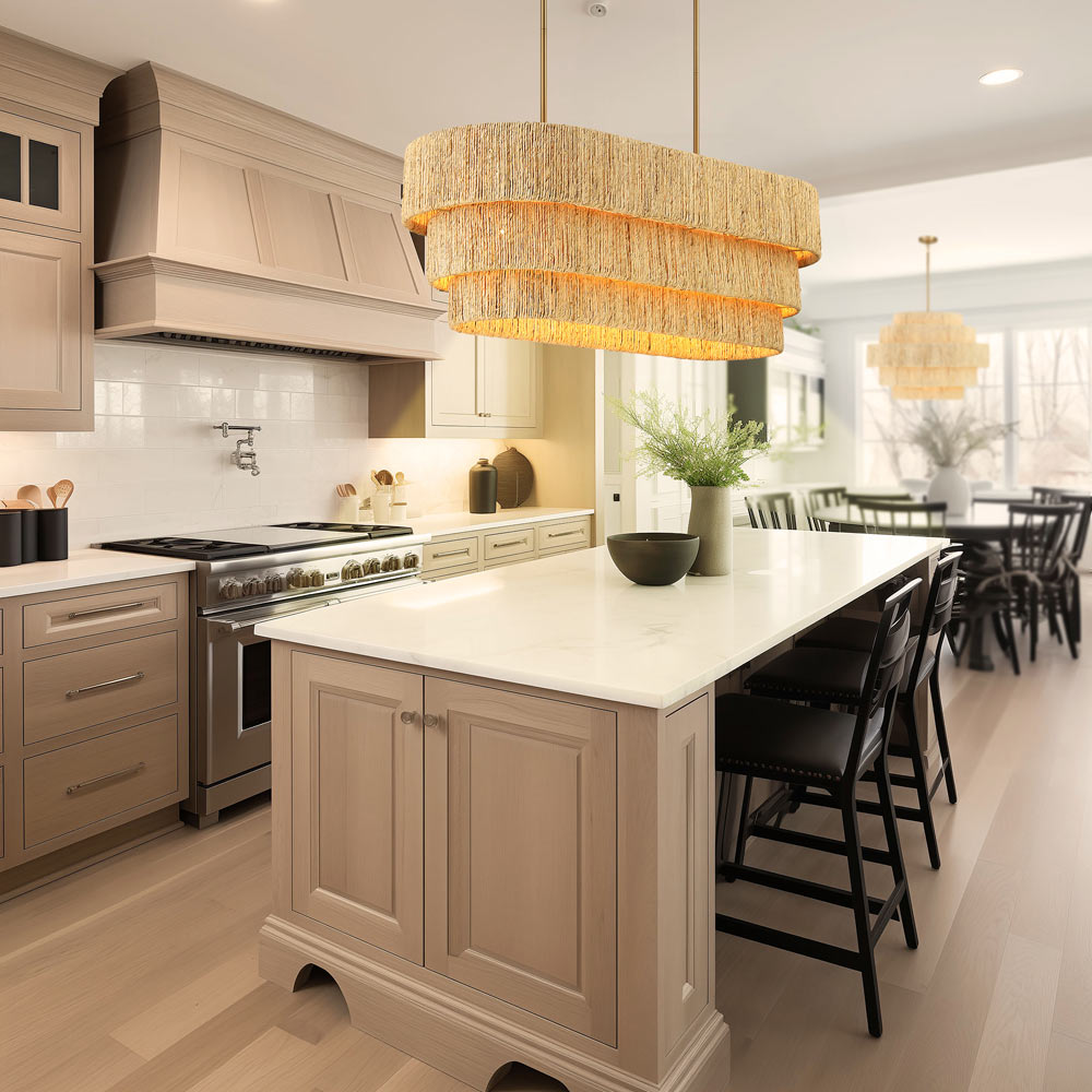 Caviana Linear Pendant Light in kitchen.