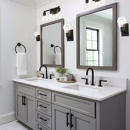 Clarity Bath Vanity Light in bathroom.