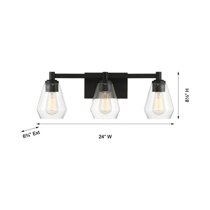 Clarity Bath Vanity Light - line drawing.