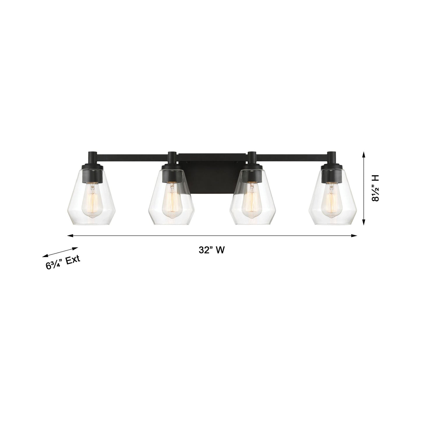 Clarity Bath Vanity Light - line drawing.