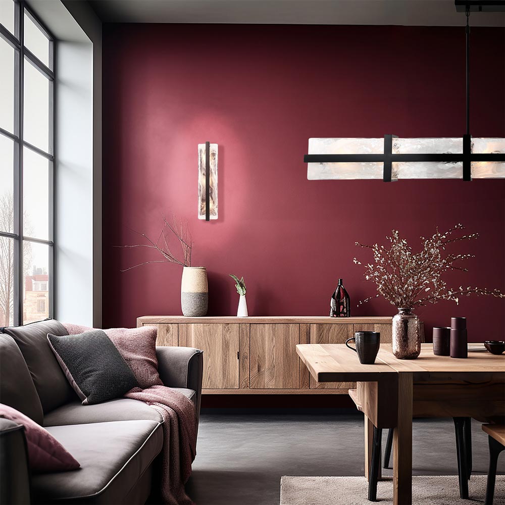 Cloud Break Wall Light in living room.