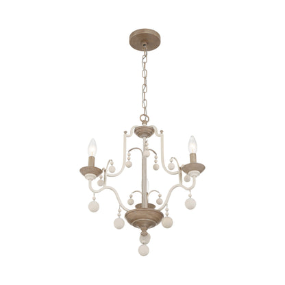 Colonial Charm Chandelier in White Wash (3-Light).