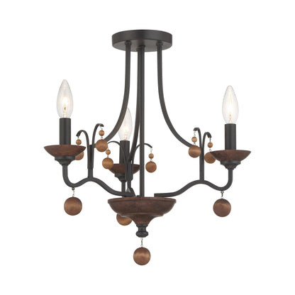Colonial Charm Semi Flush Mount Ceiling Light in Old World Bronze.