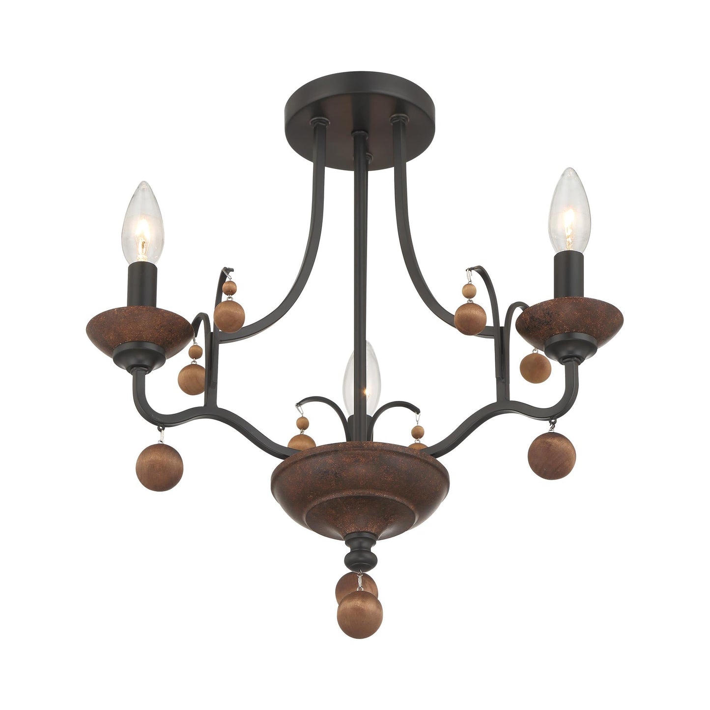 Colonial Charm Semi Flush Mount Ceiling Light in Detail.