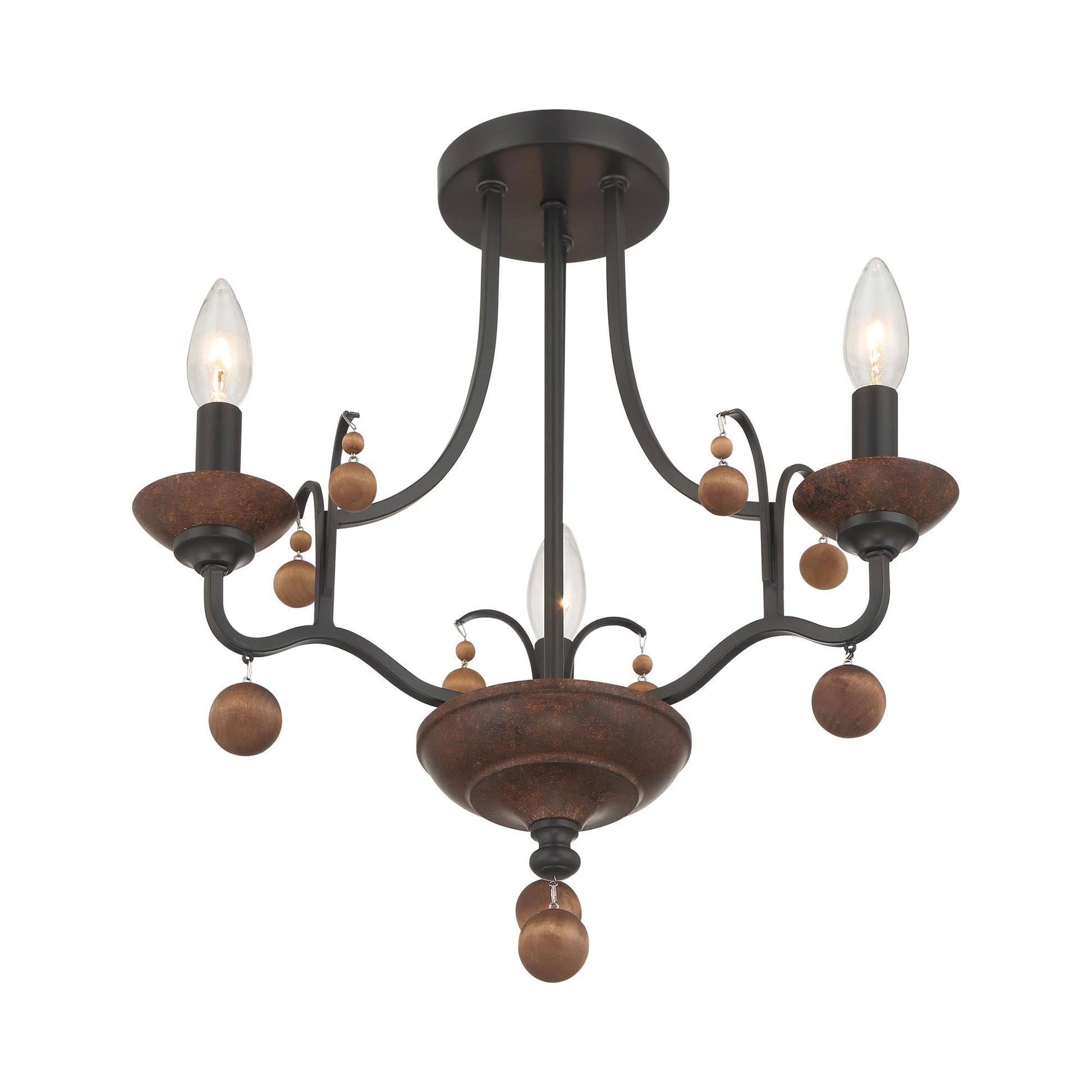 Colonial Charm Semi Flush Mount Ceiling Light in Detail.