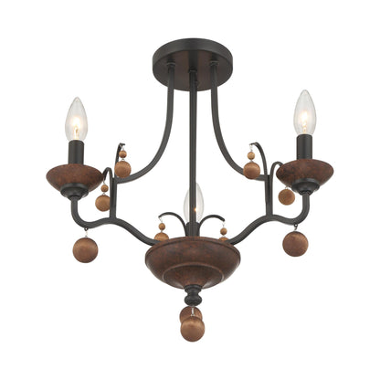 Colonial Charm Semi Flush Mount Ceiling Light in Detail.