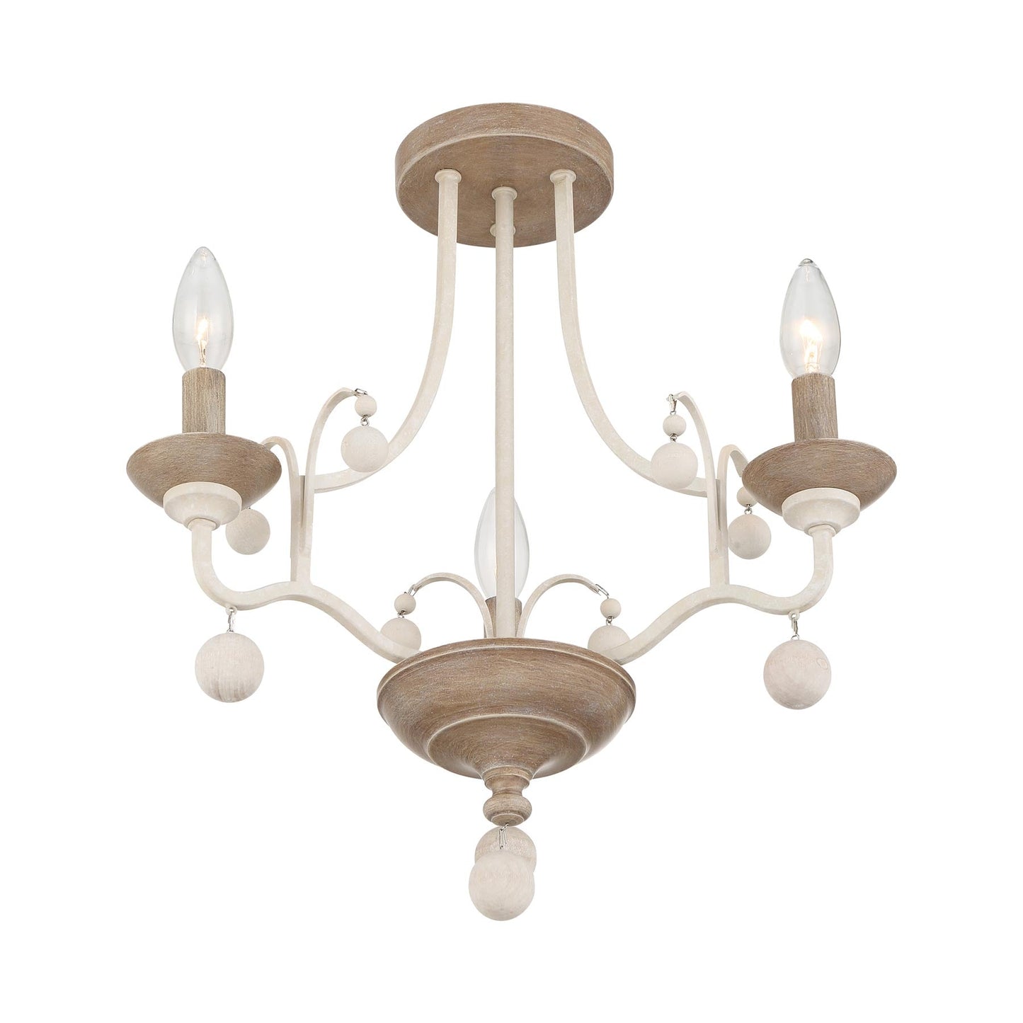 Colonial Charm Semi Flush Mount Ceiling Light in Detail.