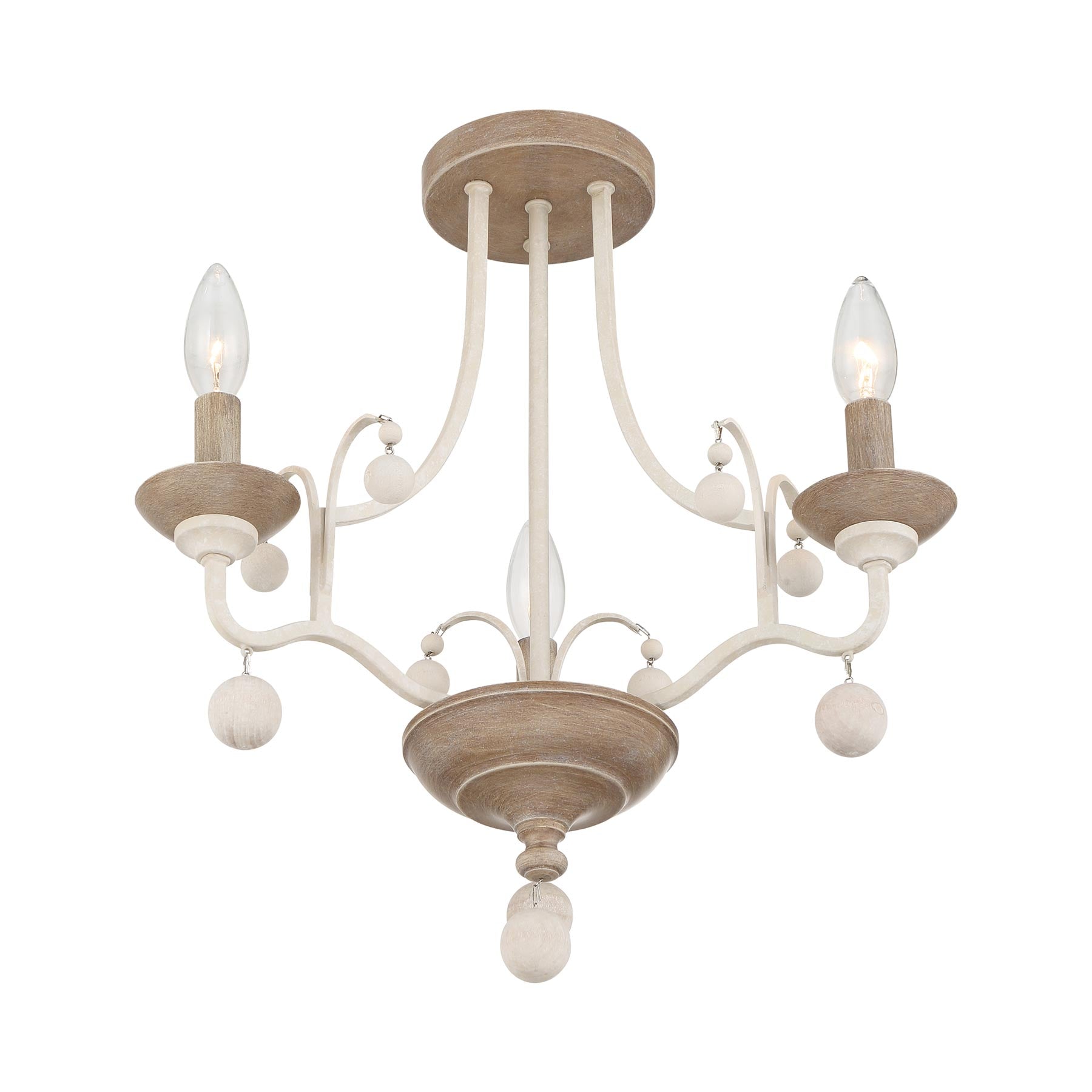 Colonial Charm Semi Flush Mount Ceiling Light in Detail.