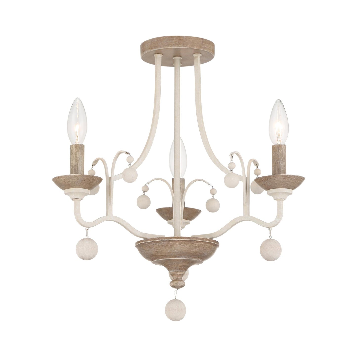 Colonial Charm Semi Flush Mount Ceiling Light in Detail.