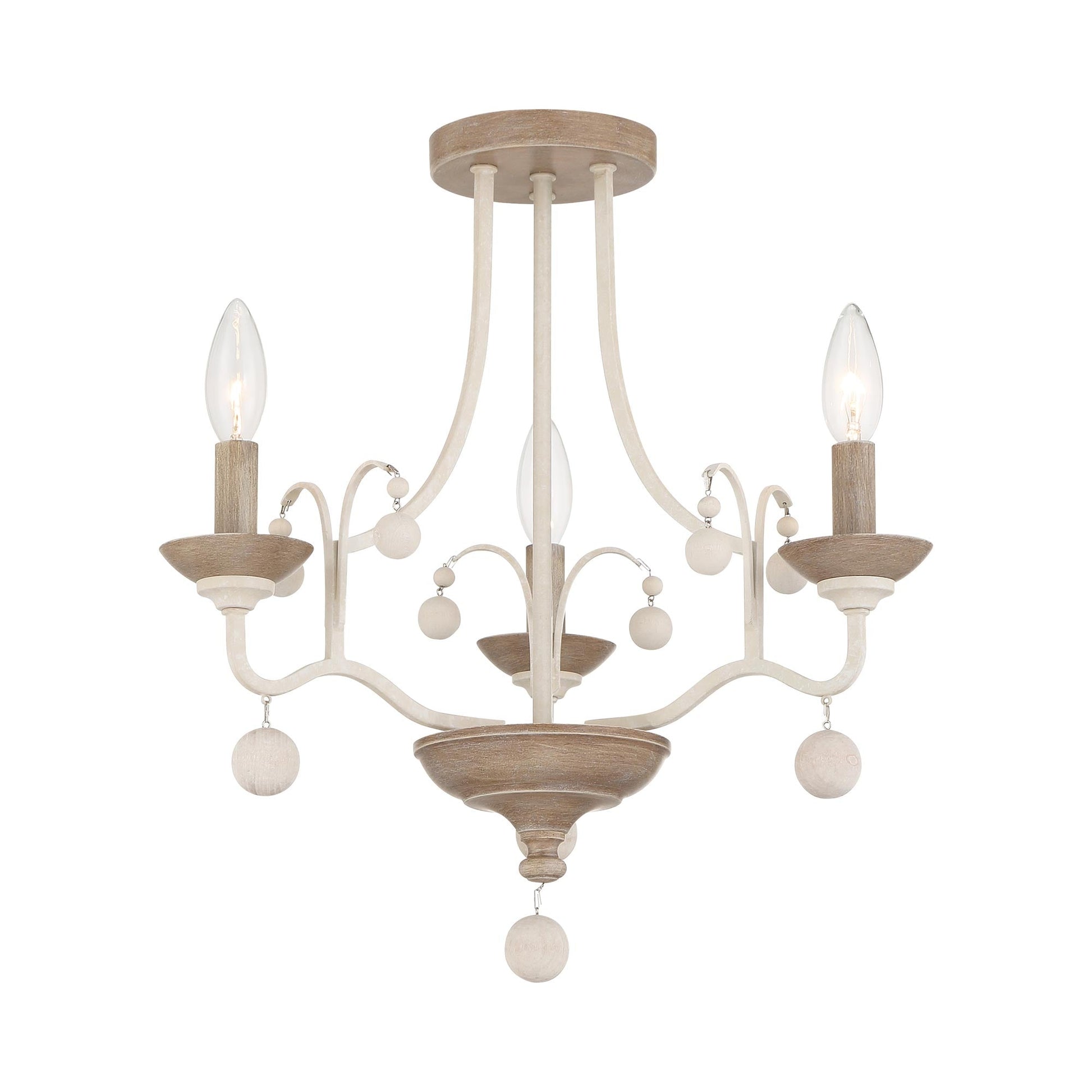 Colonial Charm Semi Flush Mount Ceiling Light in Detail.