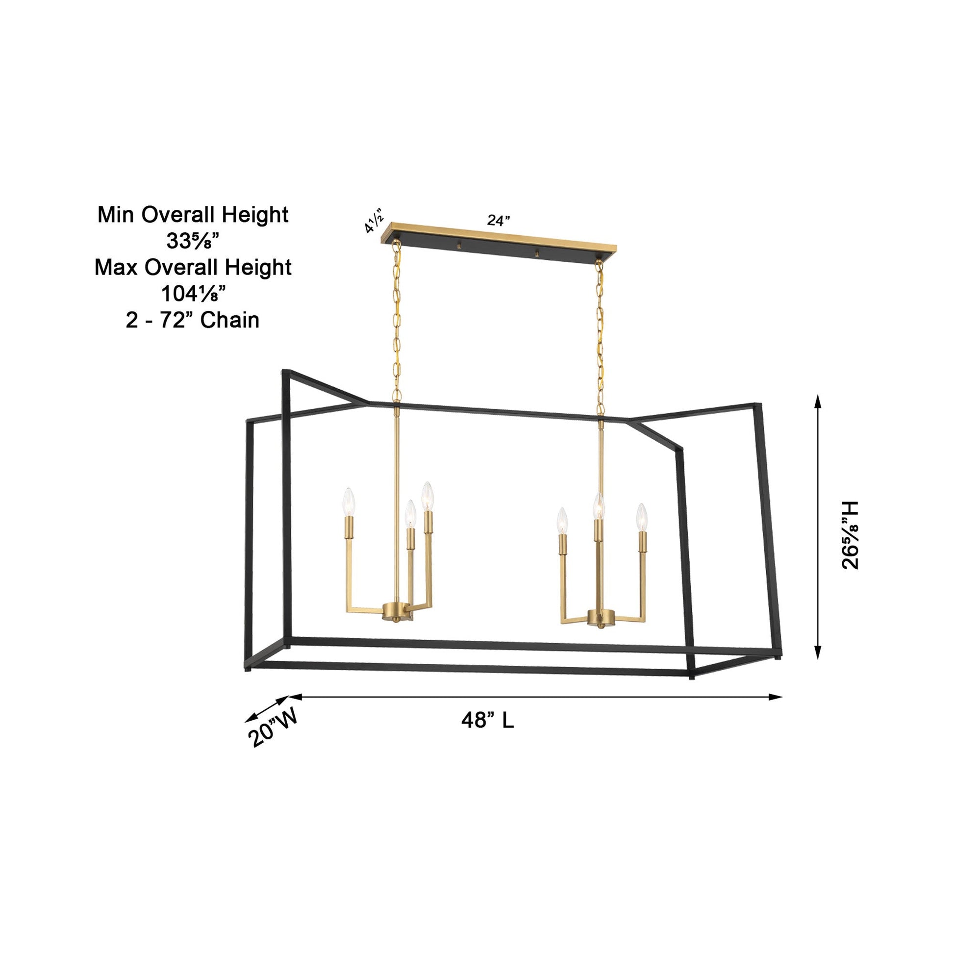 Colwick Linear Pendant Light - line drawing.